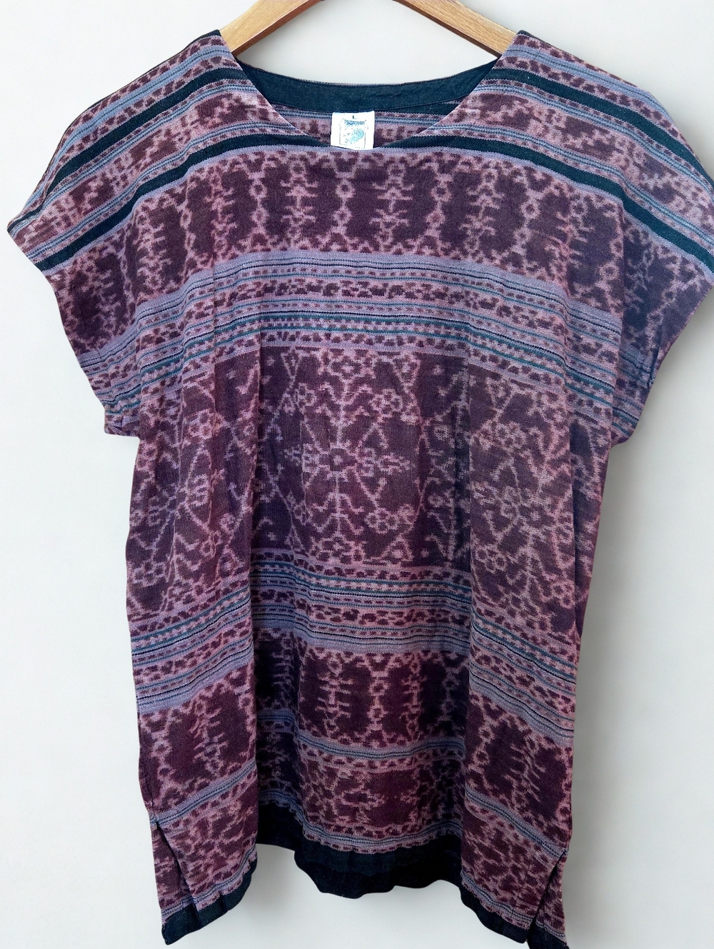 Womens Mauve Patterned Short-Sleeve Vintage Box Top